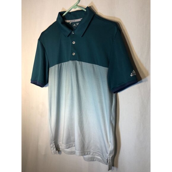 Adidas Mens Polo Shirt ClimaCool Gradient Small Lightweight Golf Activewear Teal - Picture 8 of 8